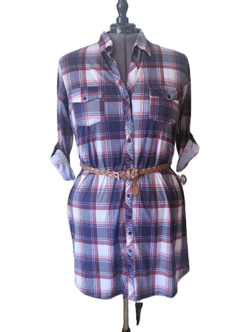 Next Generation Plaid Shirtdress SZ 2X